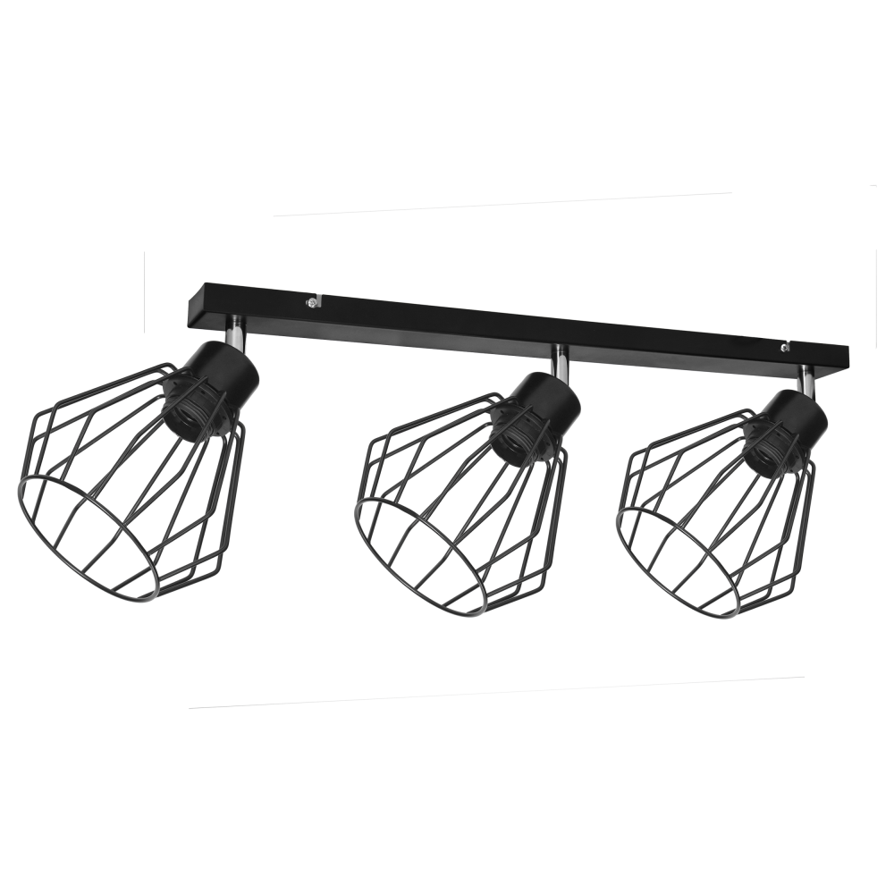 PINO oprawa ścienno-sufitowa. moc max. 3x60W, E27, czarna, listwa