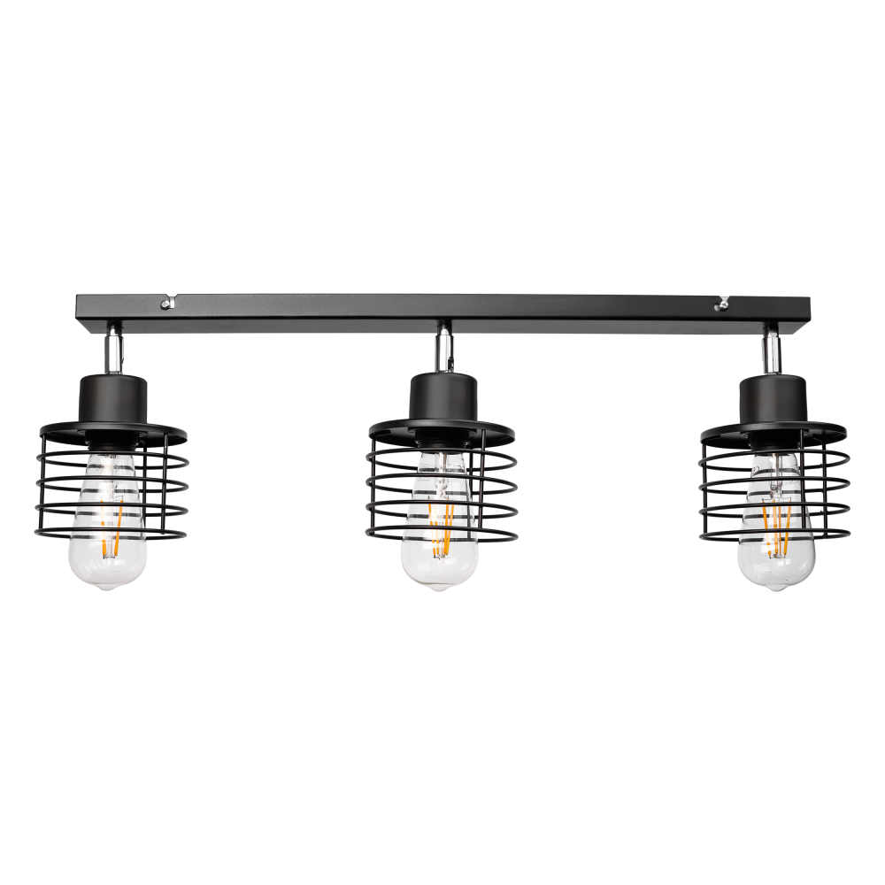 ISLA wall and ceiling lamp, max. power 3x60W, E27, black, strip