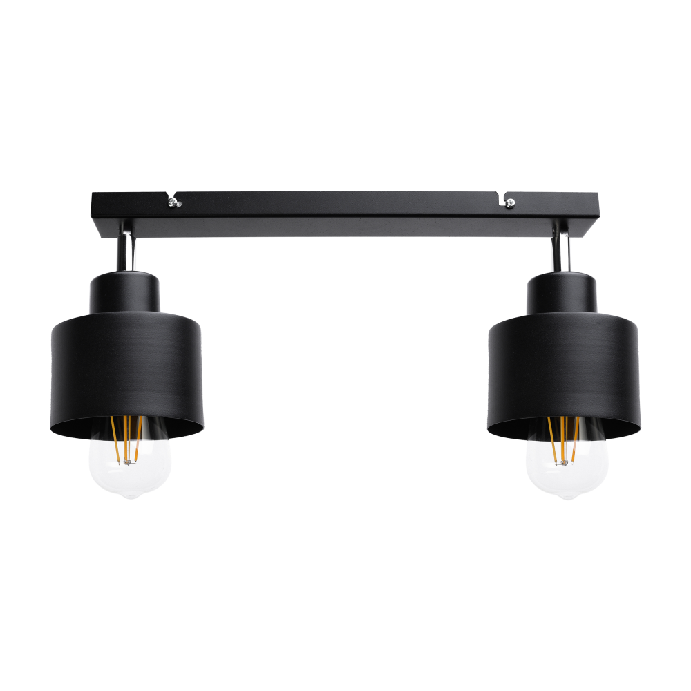 LISA wall and ceiling lamp, max. power 2x60W, E27, black, strip