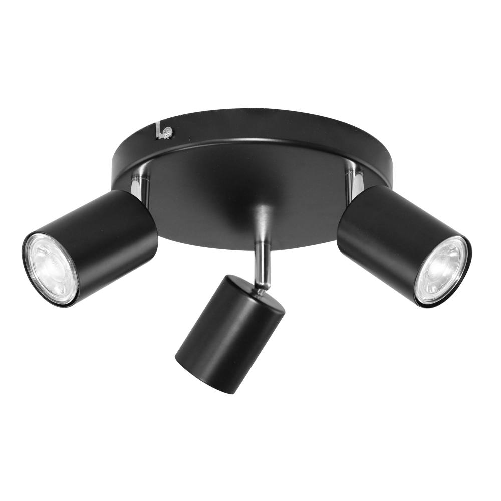 RINO wall and ceiling luminaire, max. power 3x50W, GU10, IP20, black