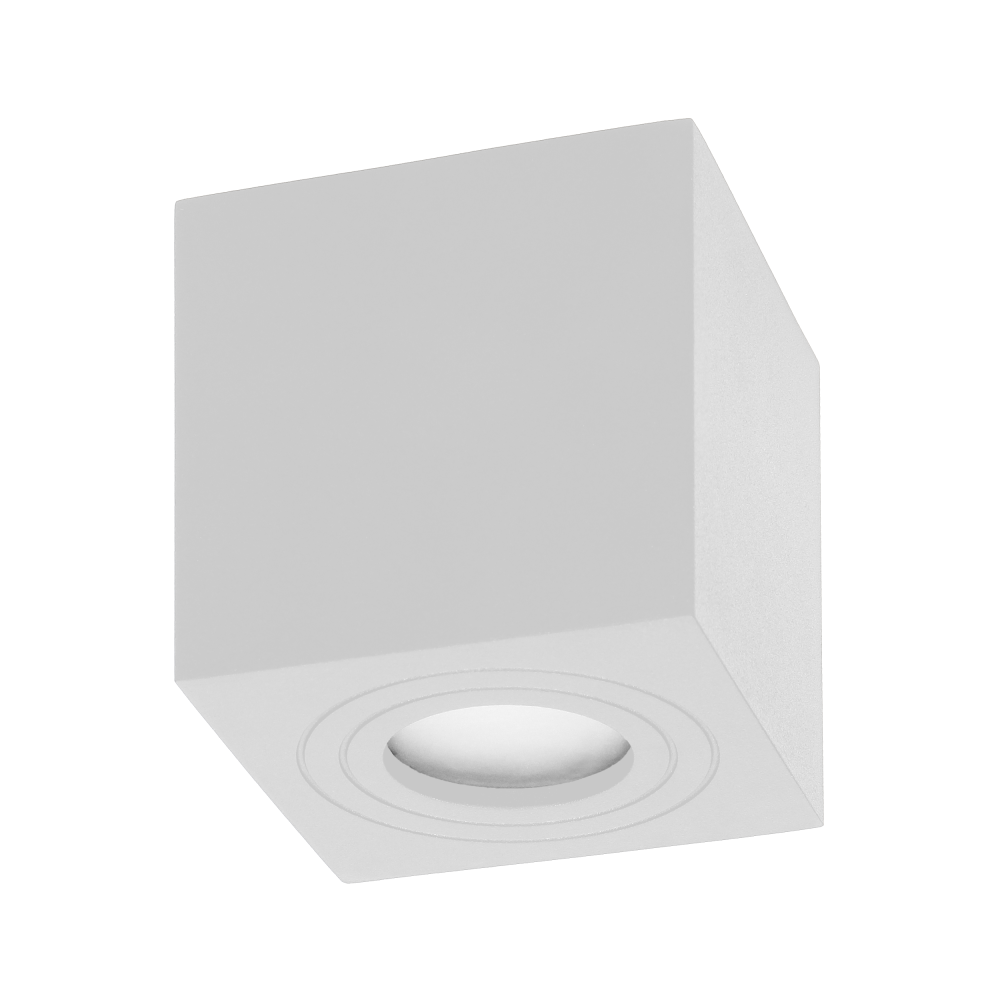 MEGY DLS GU10 downlight max 50W, IP54, square, white, aluminium