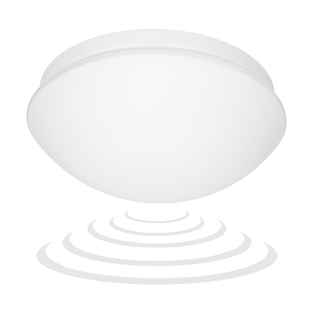 MARIN, ceiling light with microwave motion sensor, 60W, E27, IP20, mat glass