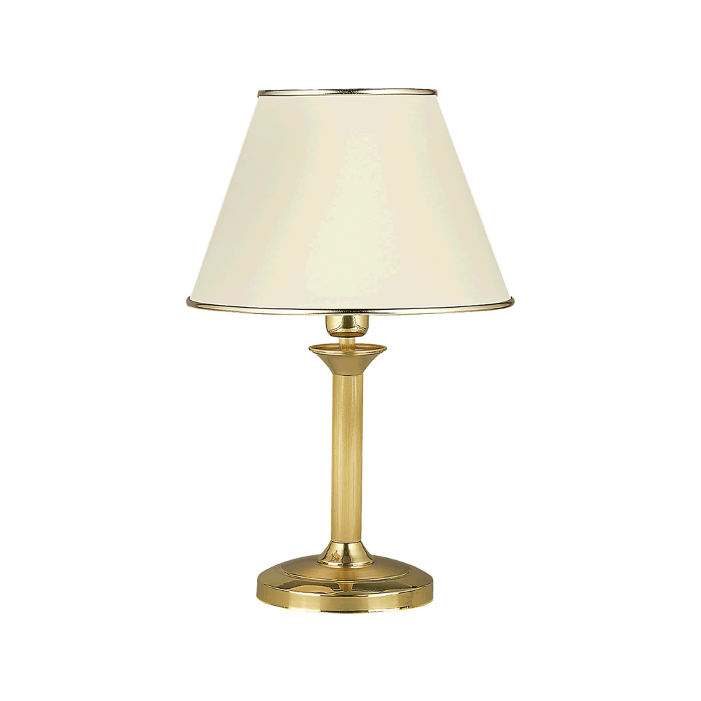 TESALIA, night lamp, E27 max. 60W, brass, gold, ecrie lampshade