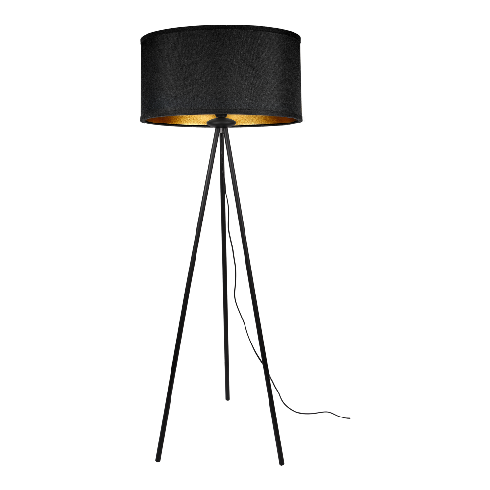 KYLO 1P E27, floor-standing lamp, max. 60W, black, tripod