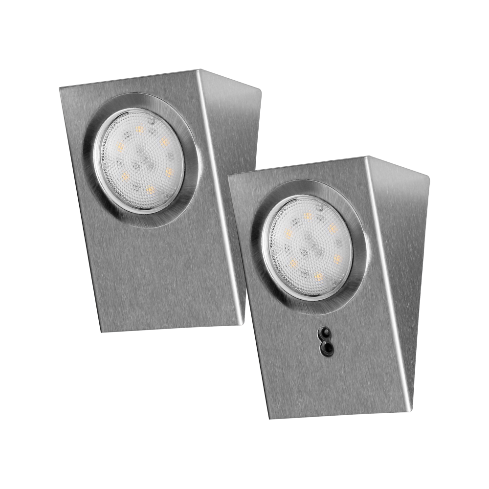 Under-cabinet LED light with a touchless switch, 2W, 180lm, 4000K, INOX