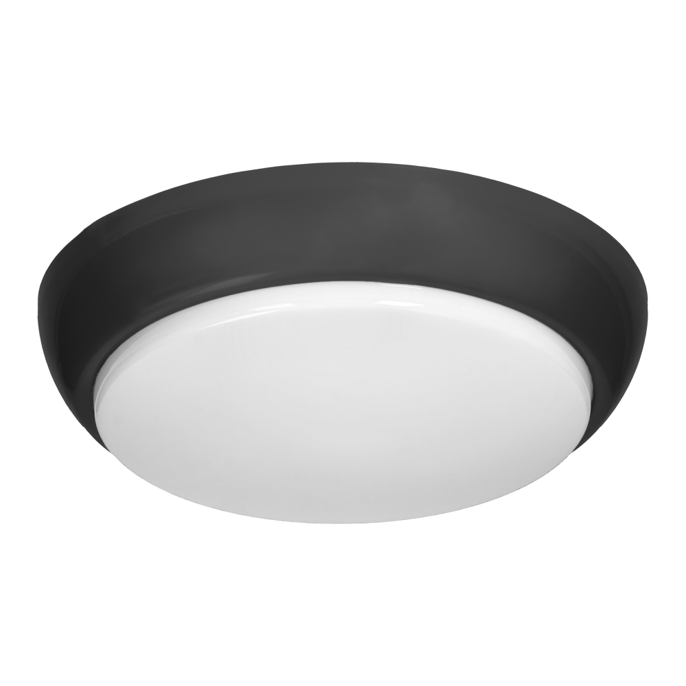 KOKO luminaire 2xE27 with microwave motion sensor, 2x40W, black-polypropylene, matt PC diffuser, IP44, IK10