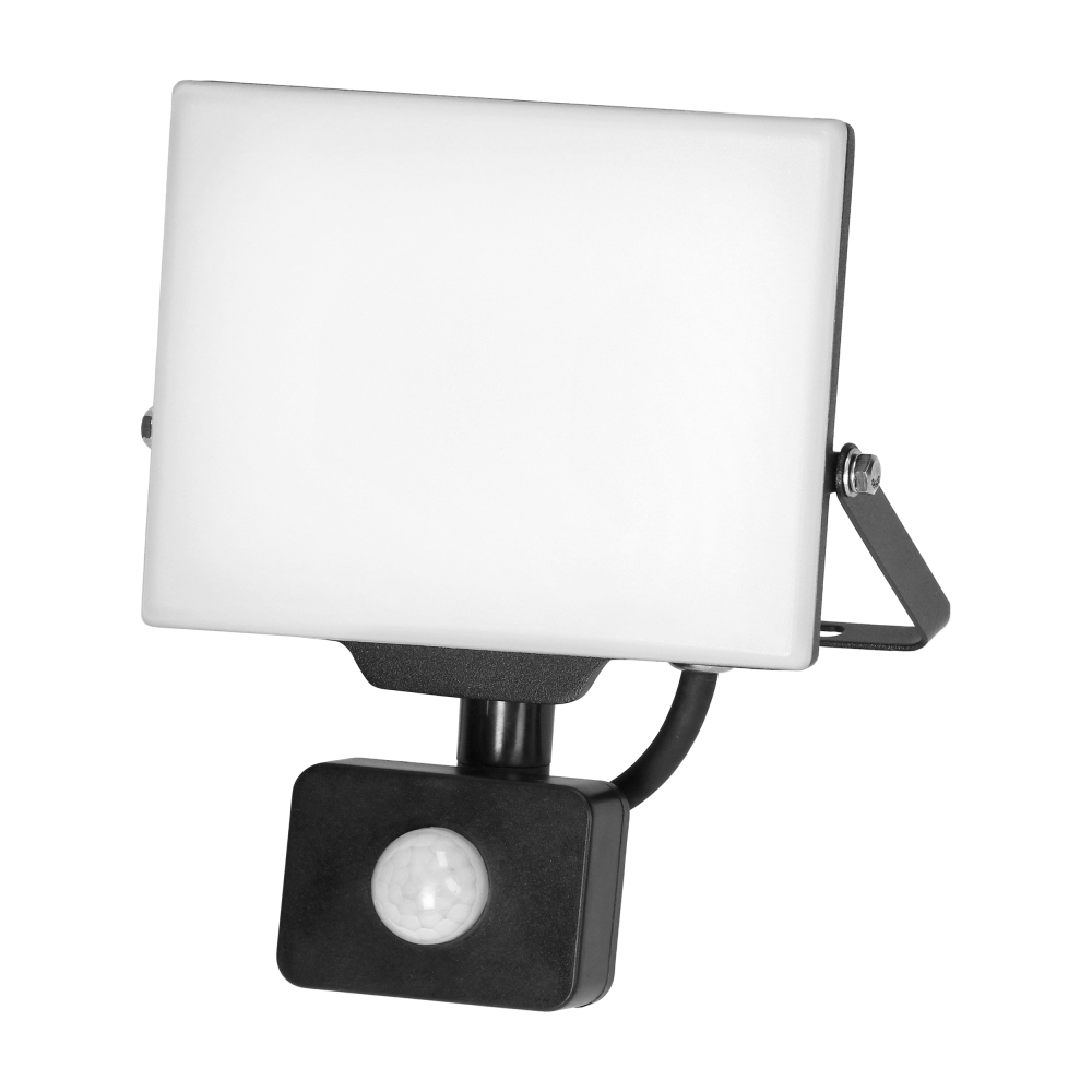 PORTO S LED 30W floodlight with PIR motion sensor, 2400lm, IP44, 4000K, aluminium + polycarbonate