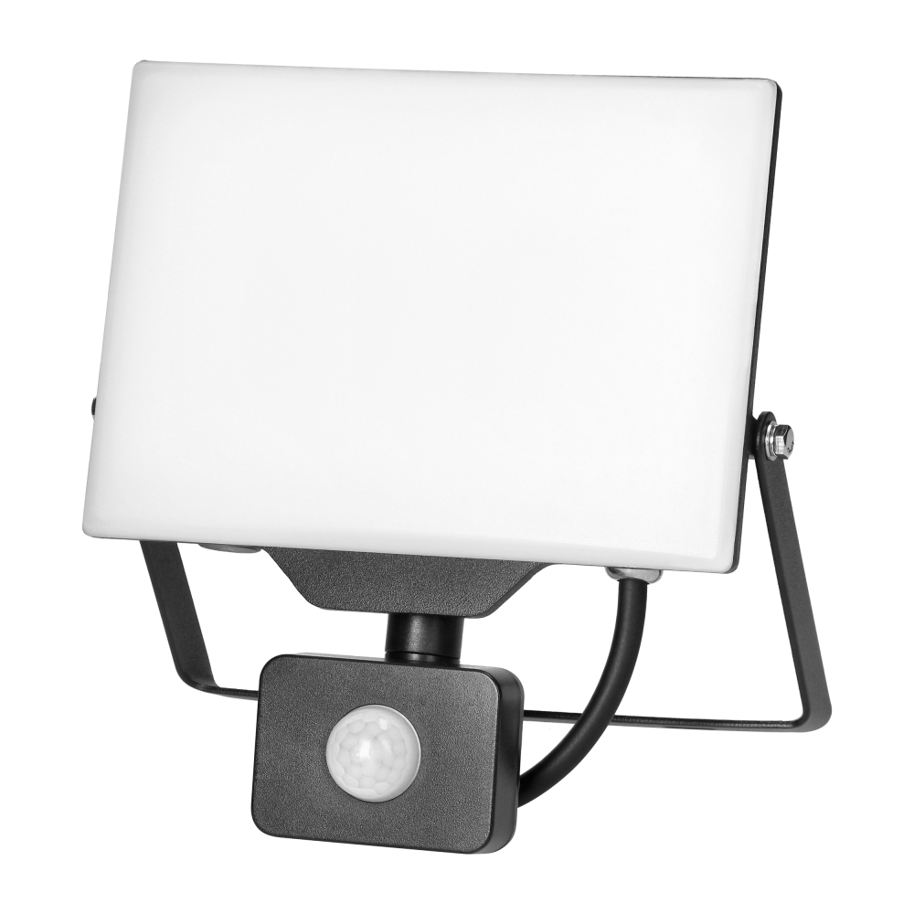 PORTO S LED 50W floodlight with PIR motion sensor, 4000lm, IP44, 4000K, aluminium + polycarbonate