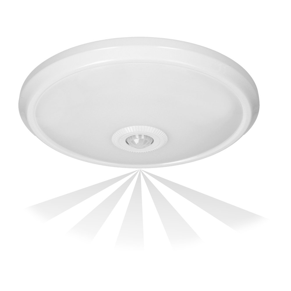 ZONDA LED 12W, ceiling light with motion sensor,  800lm, IP20, 4000K, milky PC, white