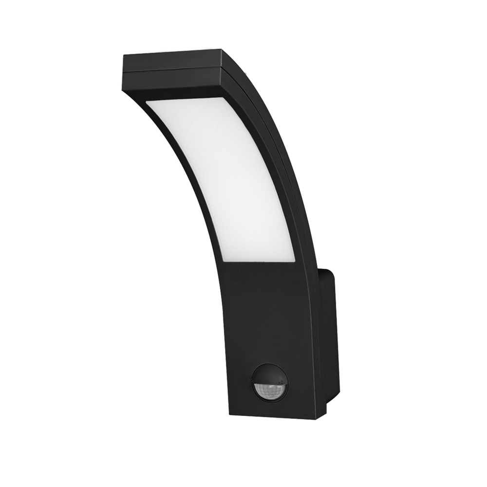 PIRYT LED 10W, garden luminaire with motion sensor 140°, 800lm, IP54, 4000K, black