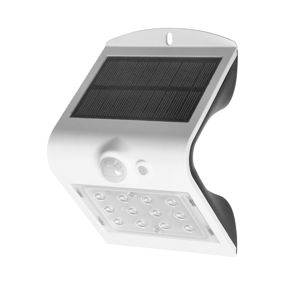 LED solar garden lamp SILOE with motion sensor, white