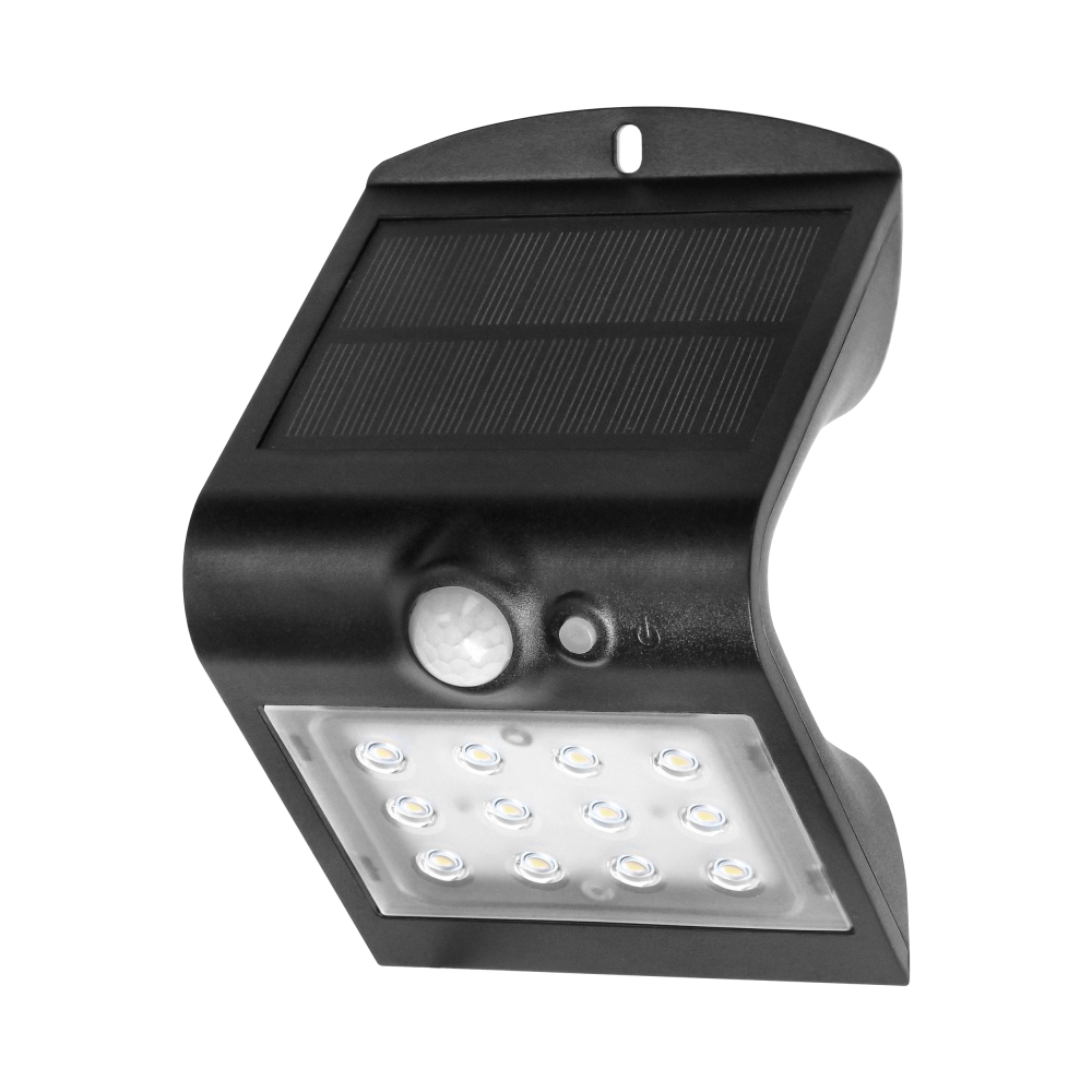 LED solar garden lamp SILOE with motion sensor, black