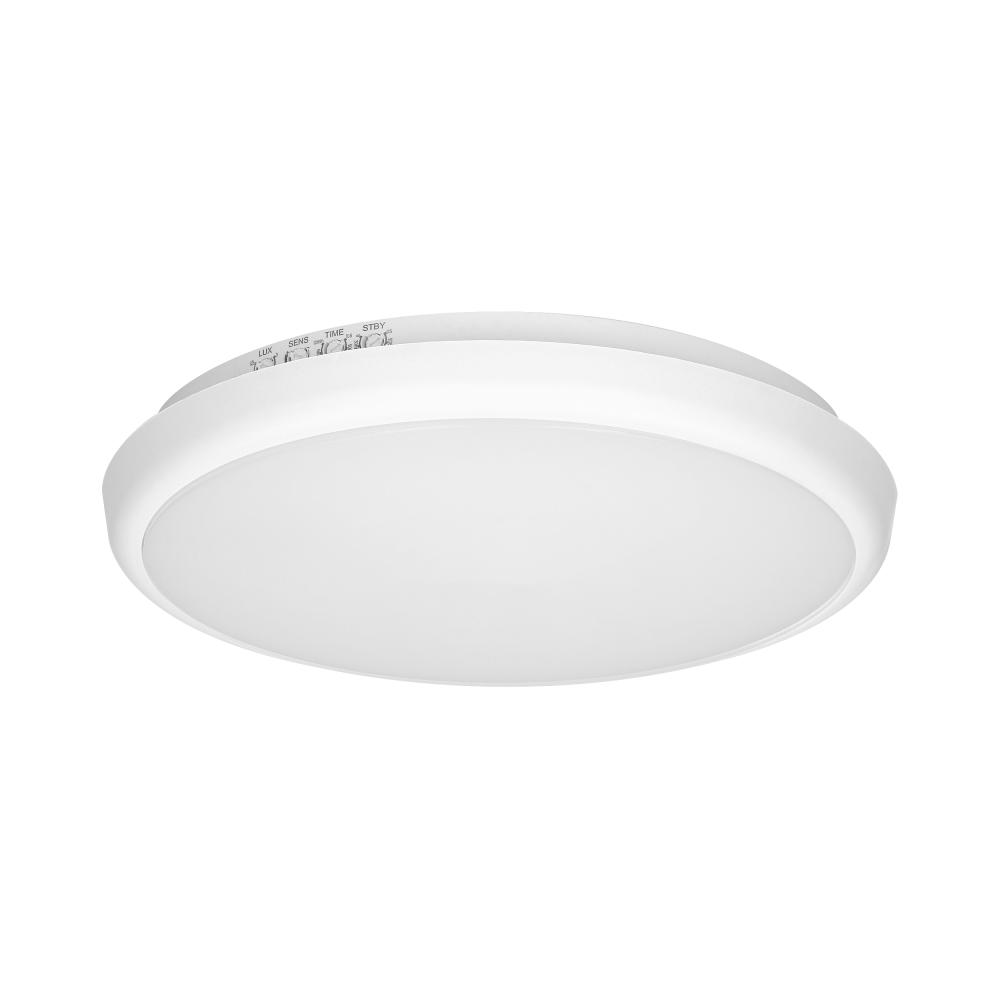 CERS LED 16W lighting fixture with microwave motion sensor, 1300lm, IP65, 4000K, milky PC shade, white, dimming function