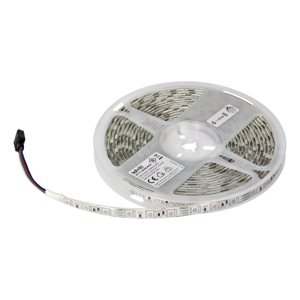 LED strip 12V, 5050, 60L/m, 14.4W/m, IP63, RGB, 5m