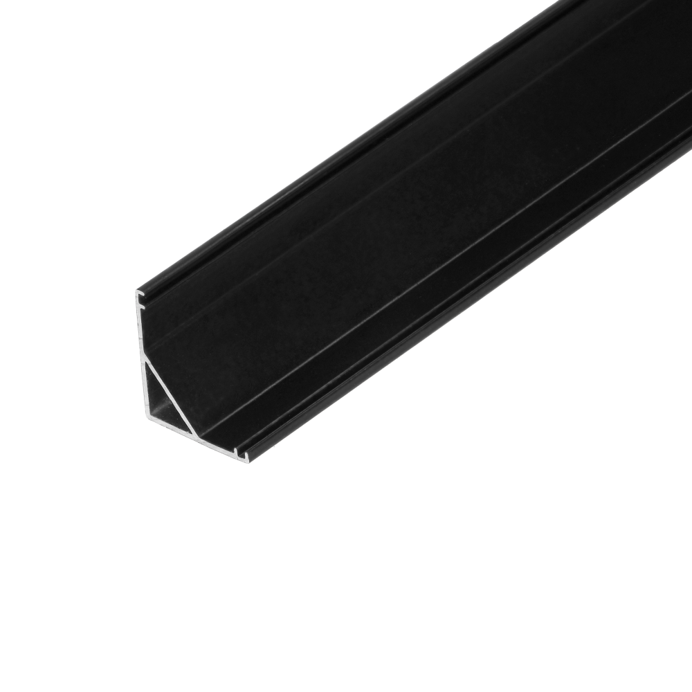 Aluminium profile for LED strips, 2000 x 15.8 x 15.8 mm, angled, black