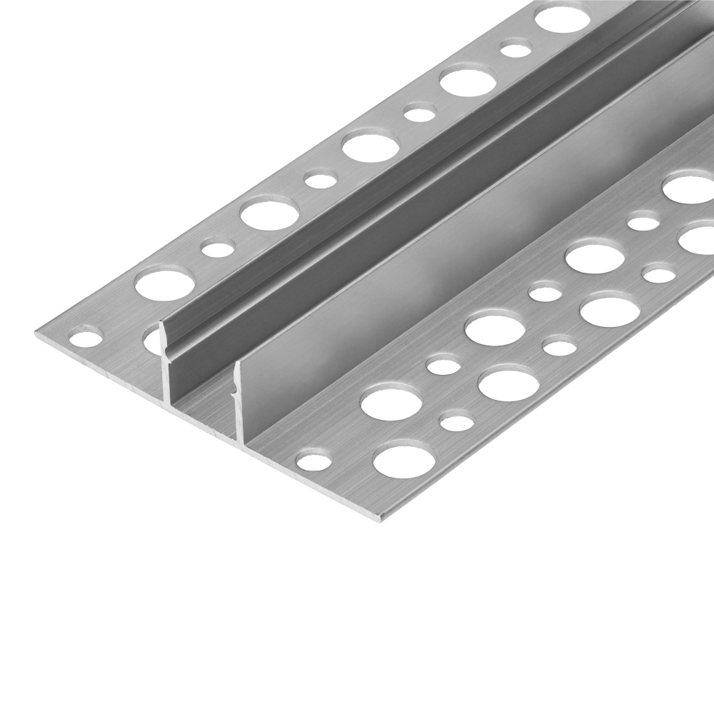 Aluminium profile for LED strips, 2000 x 52.8 x 13 mm, recessed, silver