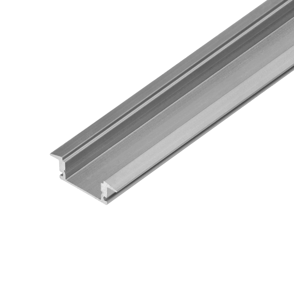 Aluminium profile for LED strips, 2000 x 24.5 x 6.85 mm, recessed, silver