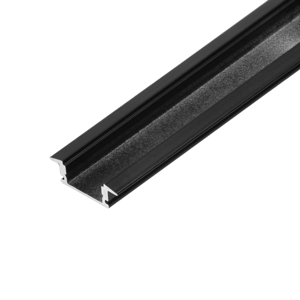 Aluminium profile for LED strips, 2000 x 24.5 x 6.85 mm, recessed, black