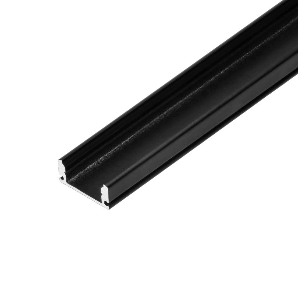 Aluminium profile for LED strips, 2000 x 17 x 7 mm, surface, black