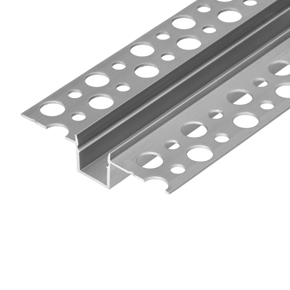 Aluminium profile for LED strips, 2000 x 55 x 13 mm, recessed, silver