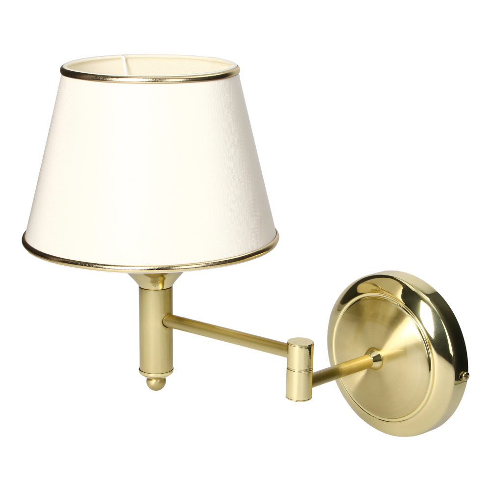 TESALIA 1P, wall lamp with folding, E27 max. 60W, brass, gols, ecrie lampshade