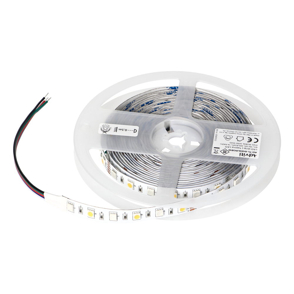 LED strip 12V, Samsung chipset 5050, 60L/m, 14.4W/m, IP20, RGBW, 5m