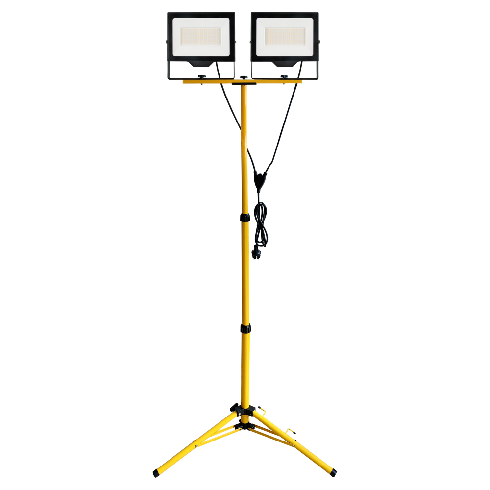 ALLED set of 2 x 100W floodlights with tripod and 2m cable