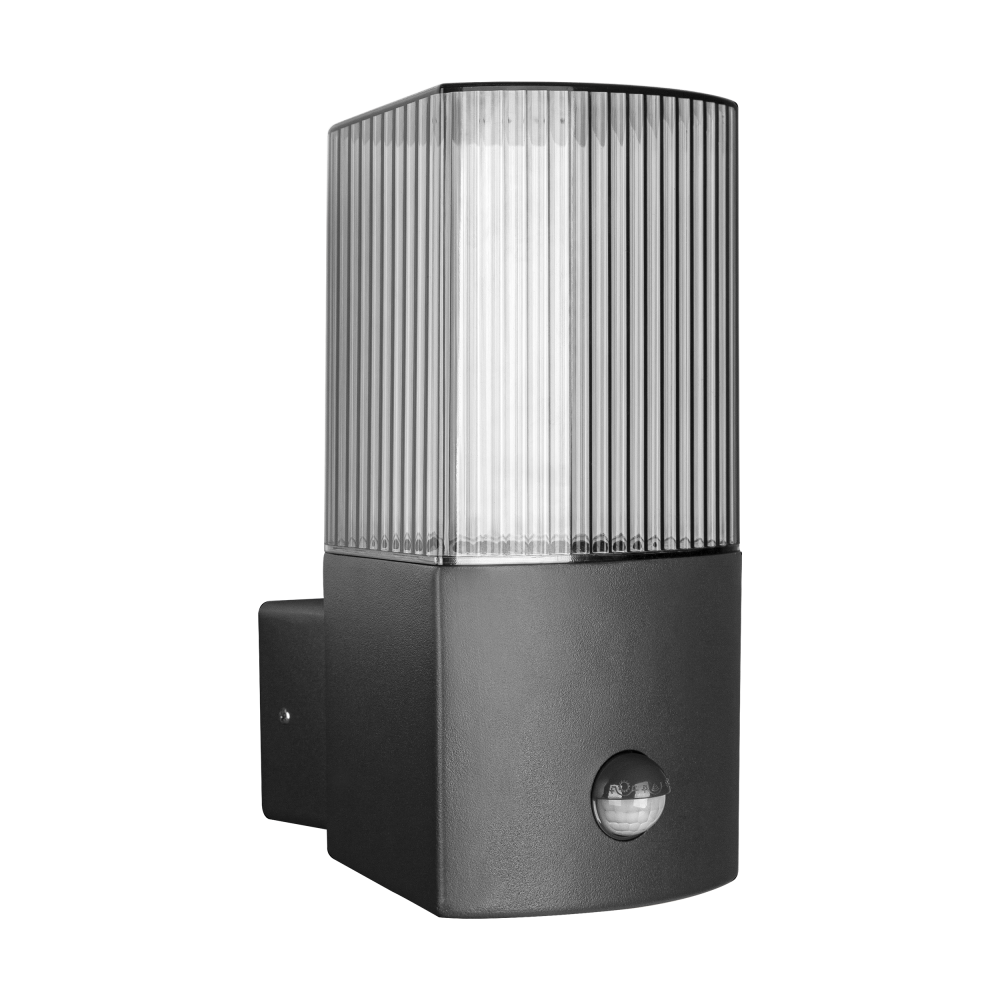 PEONIA garden luminaire with motion sensor, E27, max. 15W, IP54, black