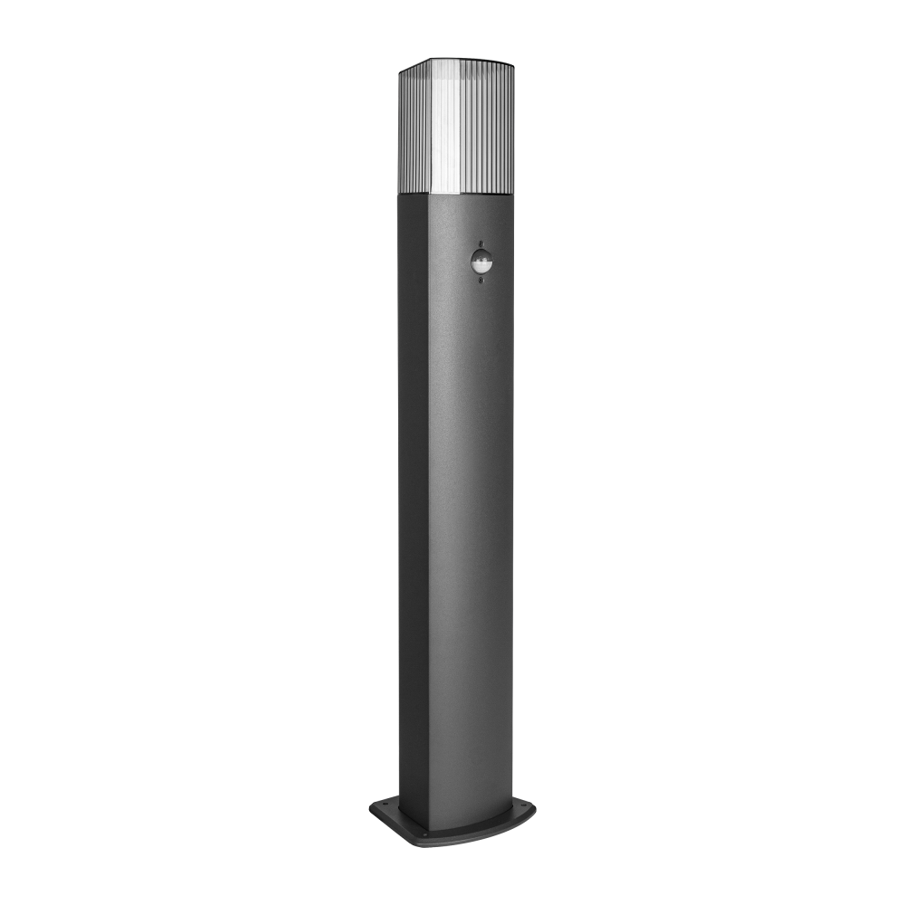 PEONIA Bollard garden luminaire with motion sensor, E27, max. 15W, IP54, 75 cm, black