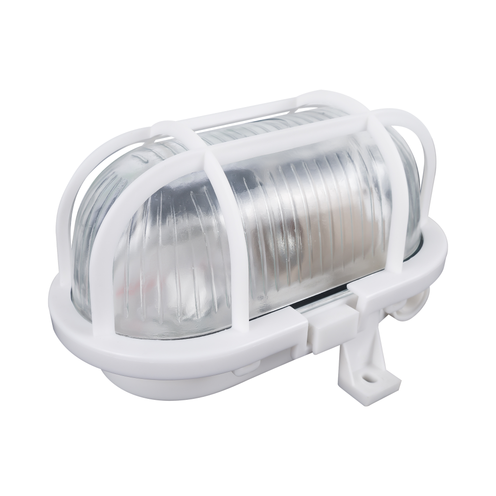 SOTOA Bulkhead fixture, E27, max. 15W, IP54, glass lampshade, plastic cover, white