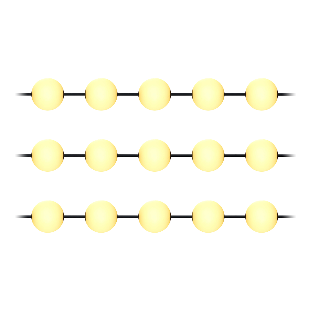 Lighting garland, 15 x 1W, 15 x 60lm, 2500K, 10.5m