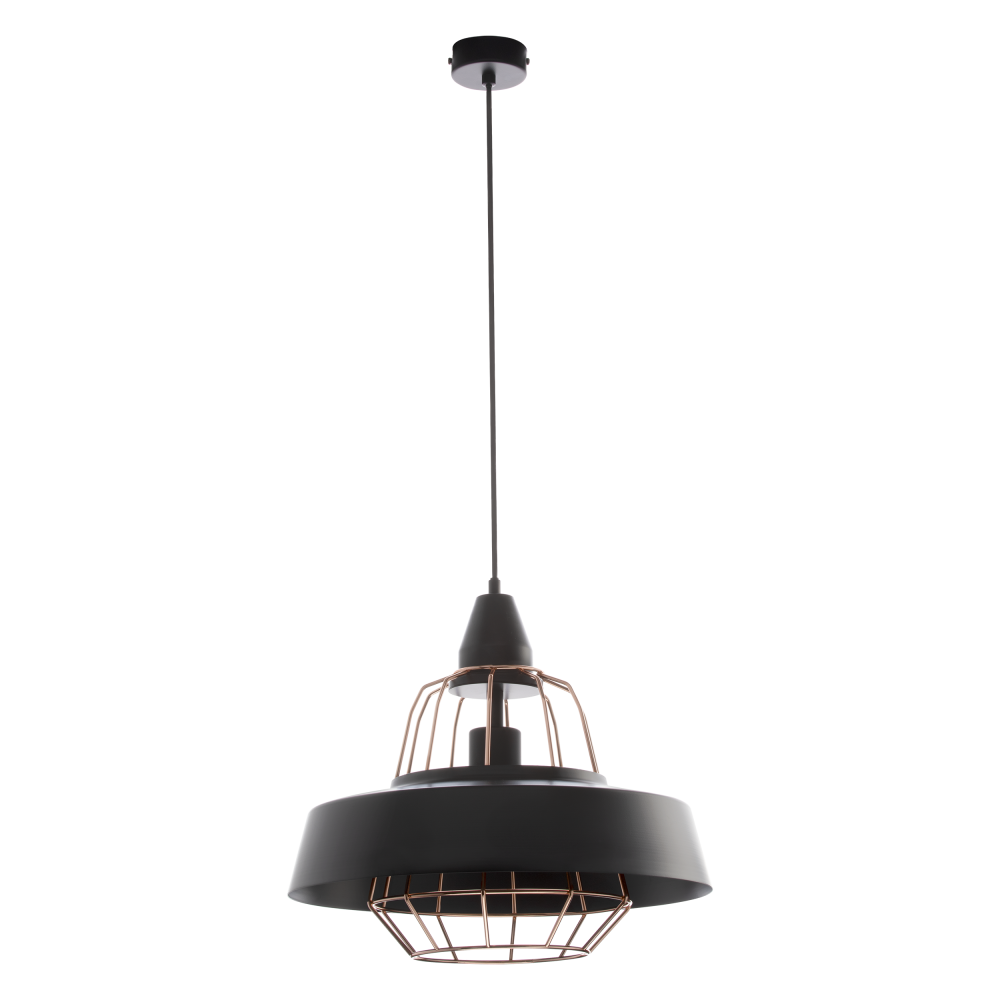 ROCCO 1P, pendant lamp, E27 max. 60W, black, copper