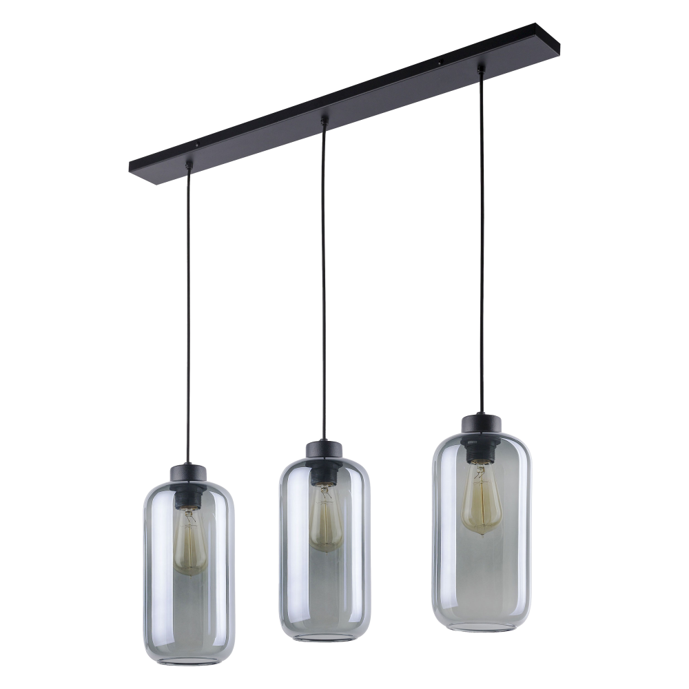 LAZIO 3P, pendant lamp, E27 max.15W, black