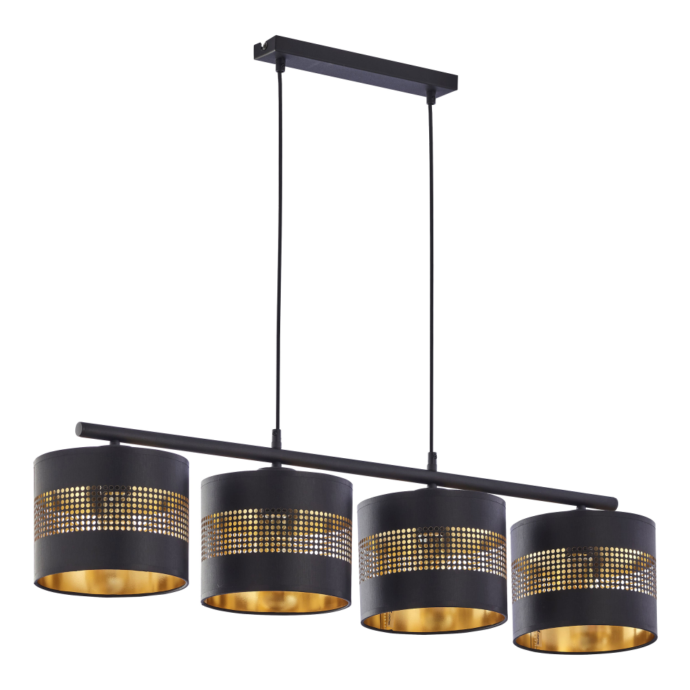 ALESSIO 3P, pendant lamp, E27 max.60W, black-gold