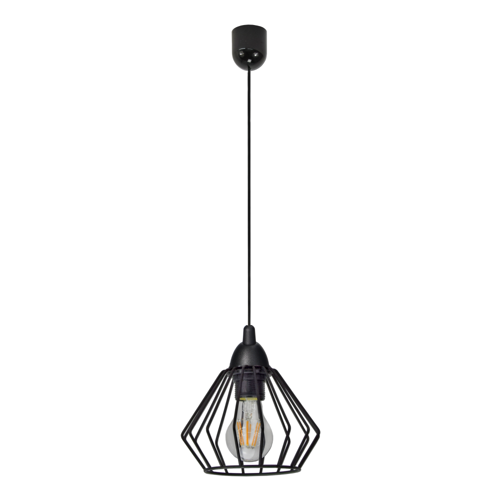 WAYA pendant lamp, max. power 1x60W, E27, black