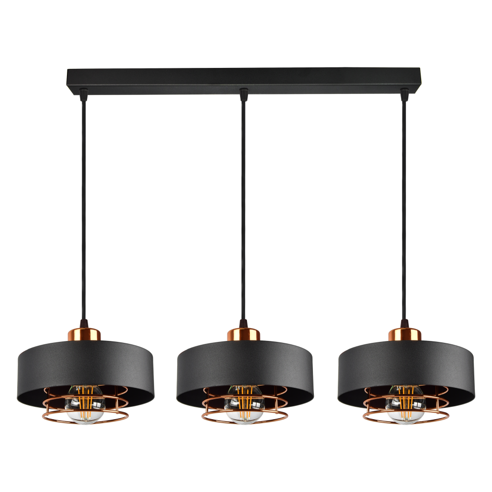 CHIRO pendant lamp, max. power 3x60W, E27, black