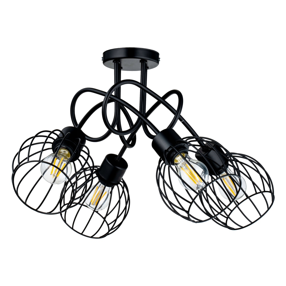 MARBELLA pendant lamp, max. power 4x60W, E27, black