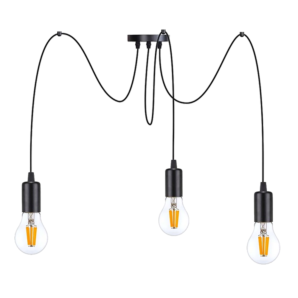 LINO pendant lamp, max. power 3x60W, E27, black