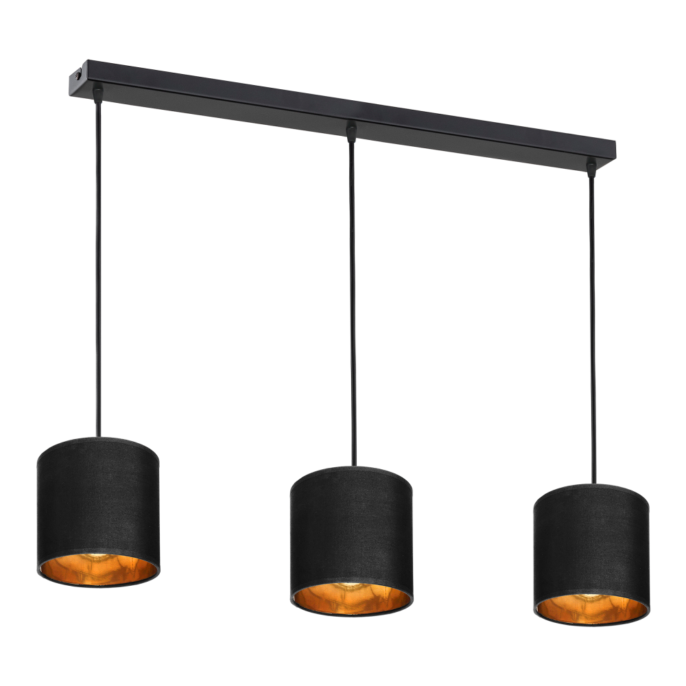 NEVA lampa wisząca, moc max. 3x60W, E27, czarna, listwa