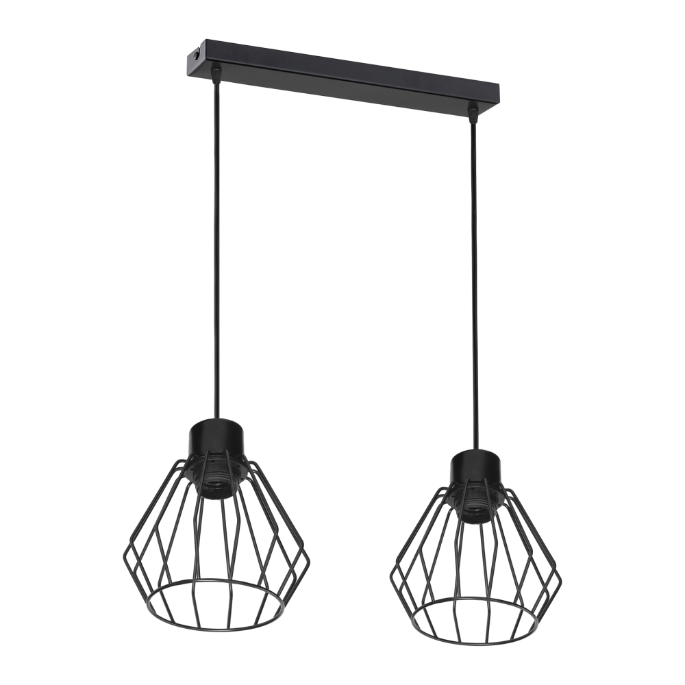 PINO lampa wisząca, moc max. 2x60W, E27, czarna