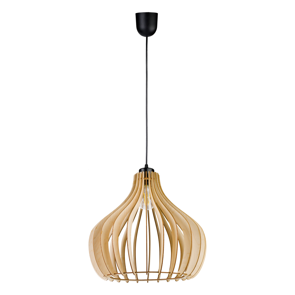 YASIN 400 lampa wisząca, moc max. 1x60W, E27, czarna, drewno