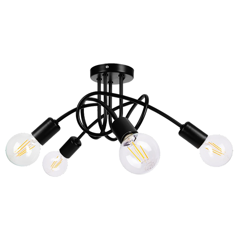 MALAGA lampa wisząca, moc max. 4x60W, E27, czarna