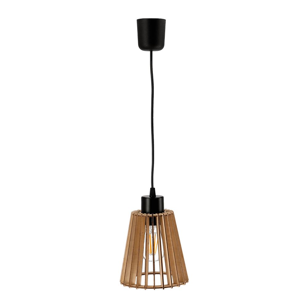 DELOS pendant lamp, max. power 1x60W, E27, black, wood