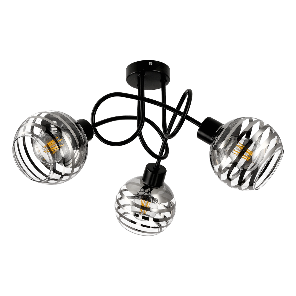 MILANO pendant lamp, max. 3x60W, E27, black