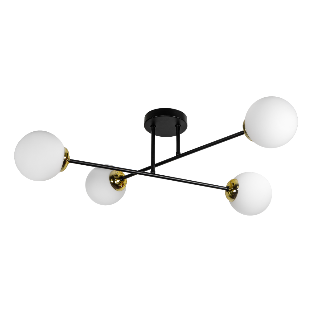 LEIA 4P E27, pendant light, max. 4x60W, black and gold