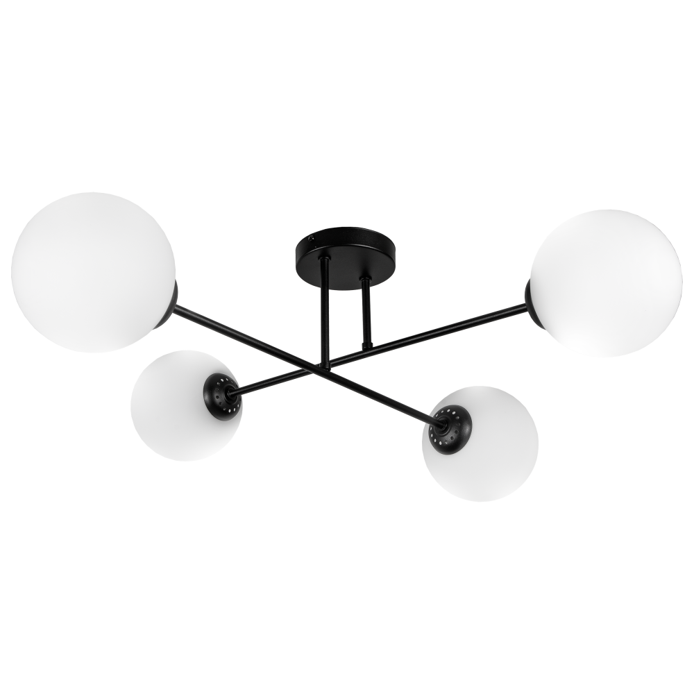 LEIA 4P E27, pendant light, max. 4x60W, black