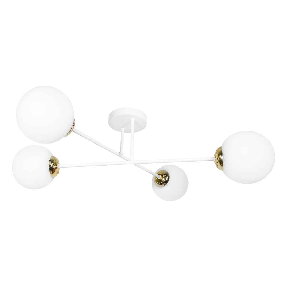 LEIA 4P E27, lampa wisząca, max. 4x60W, biało-złota