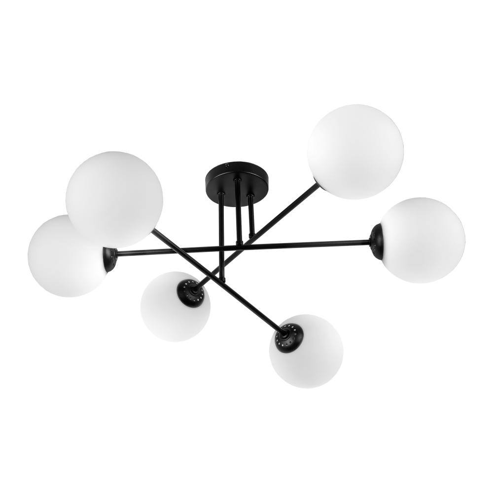 LEIA 6P E27, pendant light, max. 6x60W, black