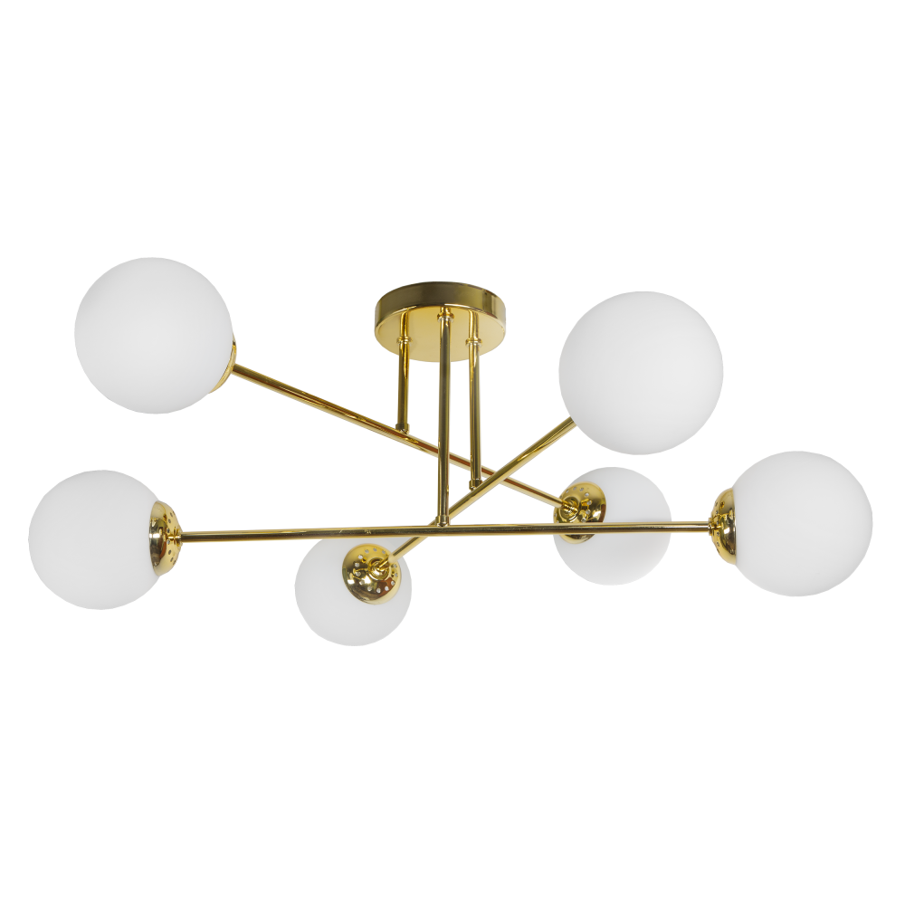 LEIA 6P E27, pendant light, max. 6x60W, gold