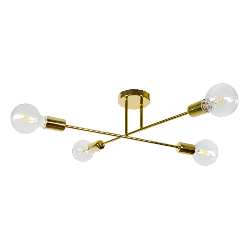 SOLO 4P E27, pendant light, max. 4x60W, gold